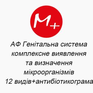 АФ Генітальна система: комплексне виявлення та визначення мікроорганізмів (12 видів) + антибіотикограма
