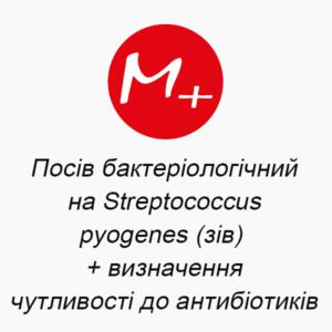 Bacteriological culture for Streptococcus pyogenes (throat) + determination of sensitivity to antibiotics