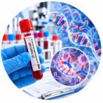 Антитіла до односпіральної ДНК (ssDNA), IgG — пробірка зі зразком крові та наукова візуалізація ДНК і антитіл, Меді Лаб Плюс