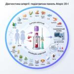 Медична інфографіка: Педіатрична панель Atopic 20-I — діагностика дитячих алергій за аналізом крові