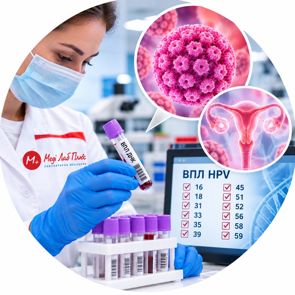 HPV DNA test for types 16, 18, 31, 33, 35, 39, 45, 51, 52, 56, 58 and 59 Differential DNA detection of 12 types of human papillomavirus (HPV) by PCR — Medi Lab Plus