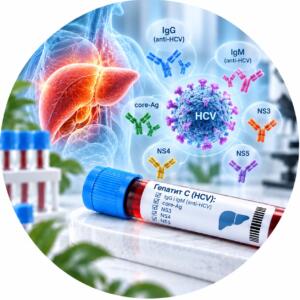 Аналіз на антитіла IgG та IgM до антигенів вірусу гепатиту C (HCV): core-Ag, NS3, NS4, NS5 — Меді Лаб Плюс