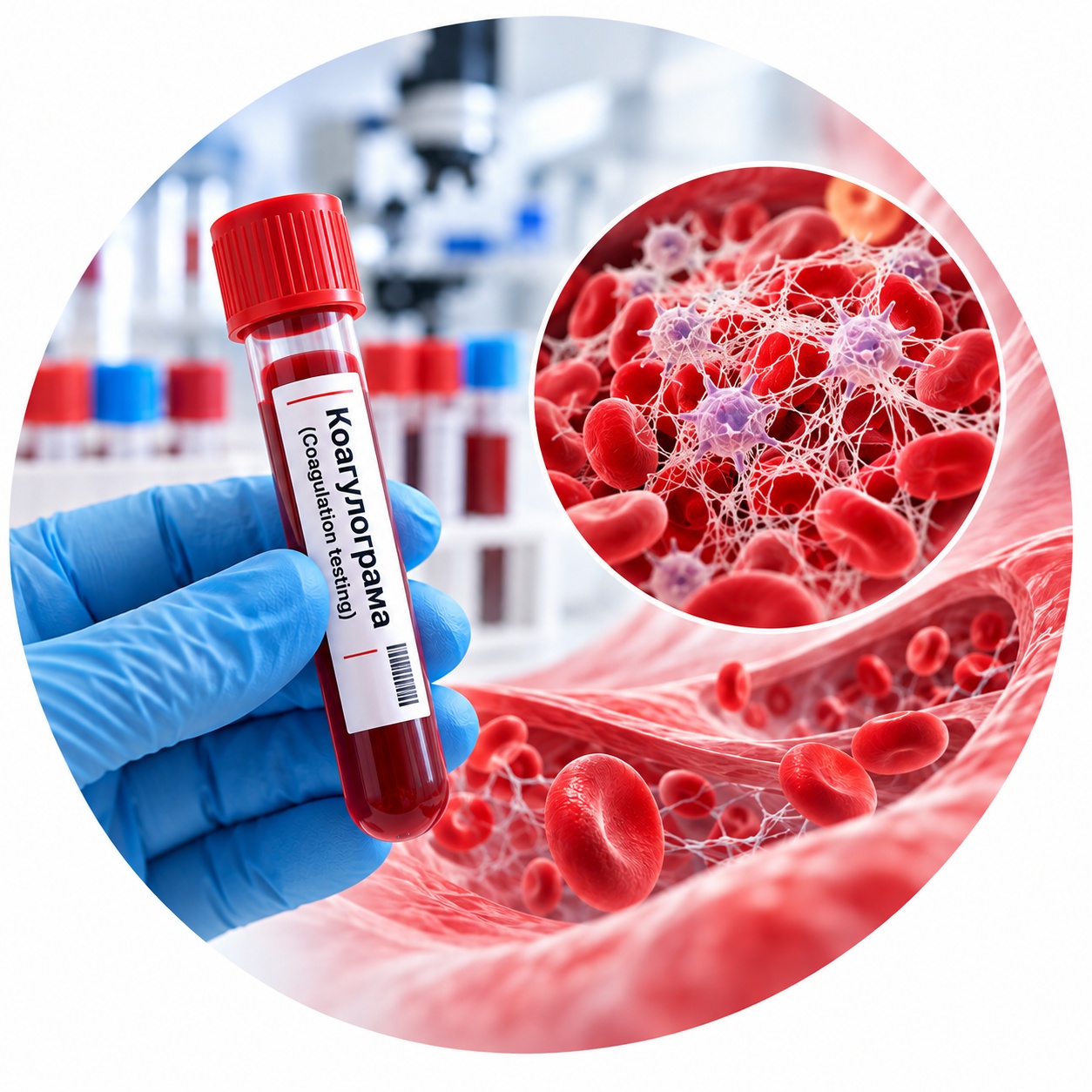 Коагулограма (Coagulation testing) — лабораторна оцінка системи гемостазу Коагулограма — пробірка з кров’ю для дослідження згортання крові в лабораторії Меді Лаб Плюс
