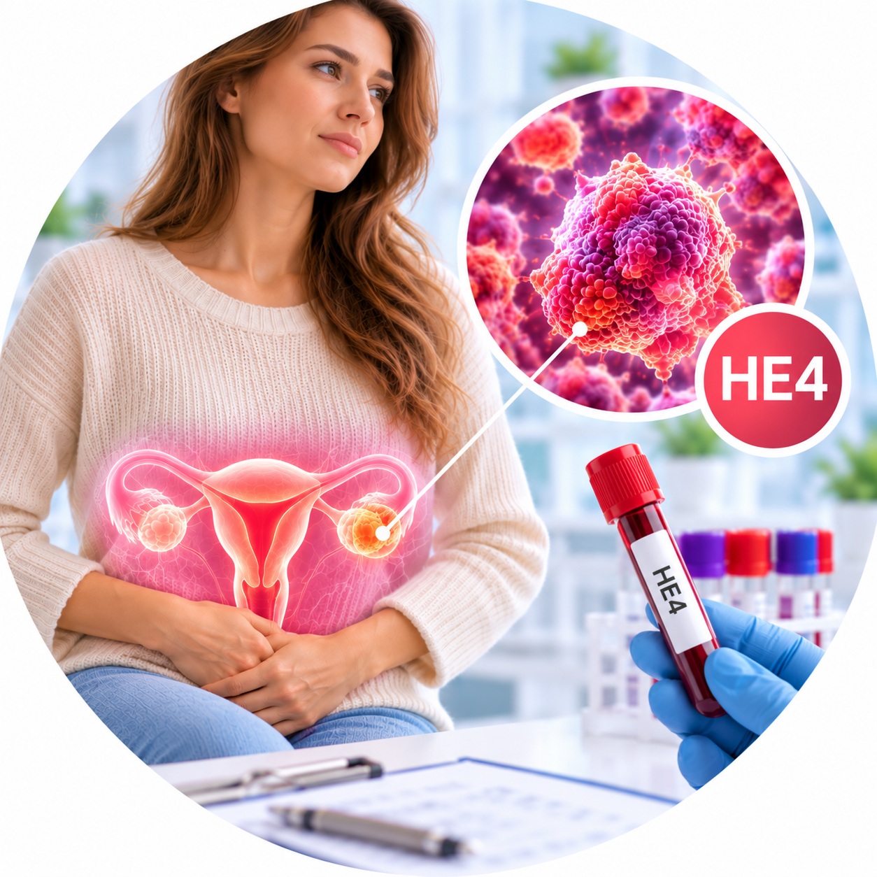 HE4 — early ovarian tumor marker Blood test for tumor marker HE4 to assess the risk of ovarian cancer