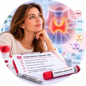 Thyroid screening No. 5 — comprehensive study of thyroid hormones and antibodies