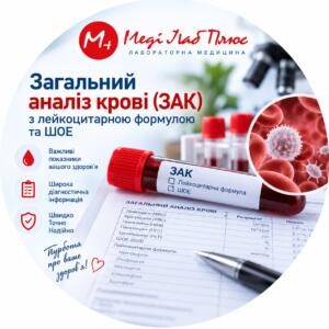 Загальний аналіз крові (ЗАК) з лейкоцитарною формулою та ШОЕ — Меді Лаб Плюс