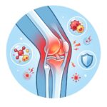 Illustration of a comprehensive study Joint pain with inflamed knee