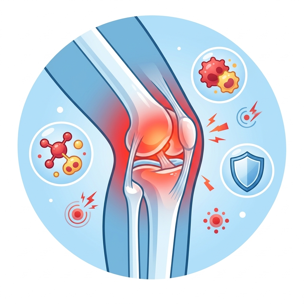bil-u-suhlobah-complex-study Illustration of a comprehensive study Joint pain with inflamed knee