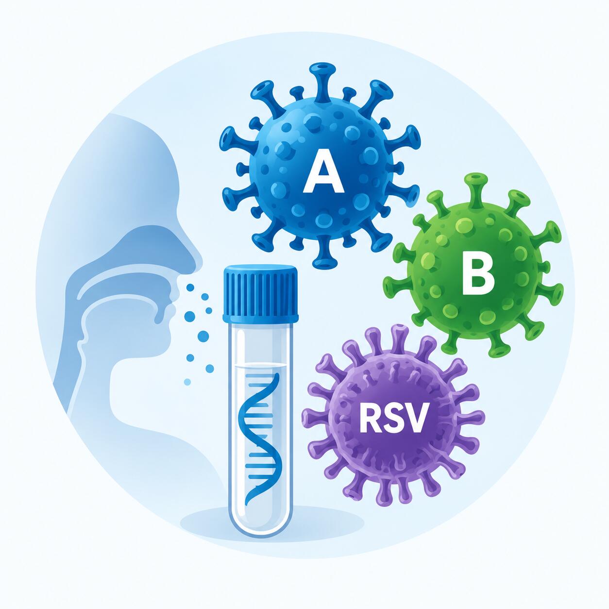 Influenza A, influenza B, RSV — PCR-qualitative determination Influenza A, influenza B and respiratory syncytial virus — PCR