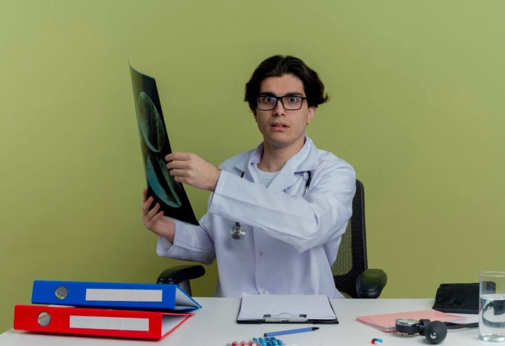 Medical examination in a modern laboratory