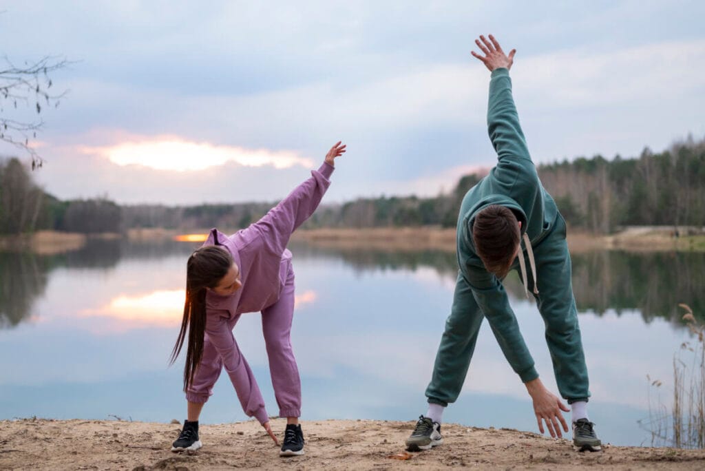 People doing sports in nature