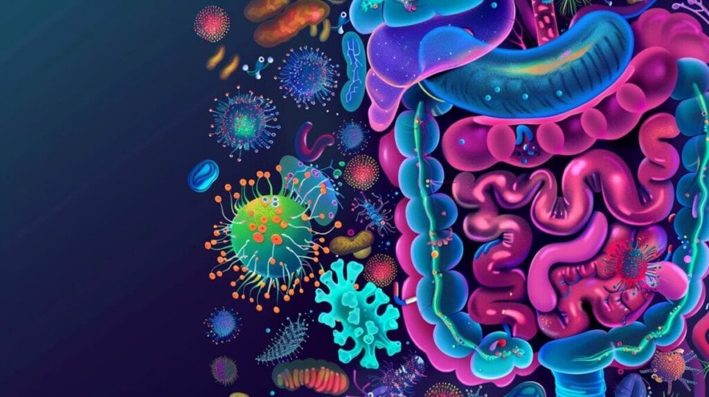 Intestinal microflora in cross section