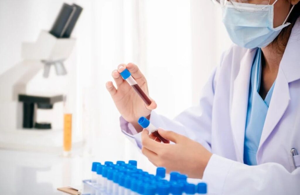 A patient takes a blood test for norepinephrine
