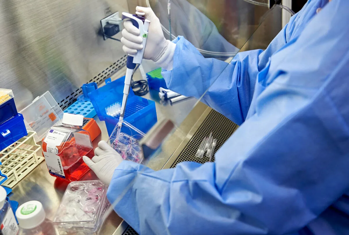 A laboratory technician conducts DNA analysis for genetic examination