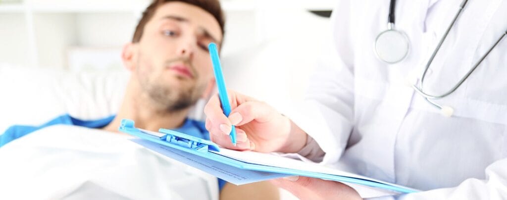 Printed medical recommendations on a doctor's desk