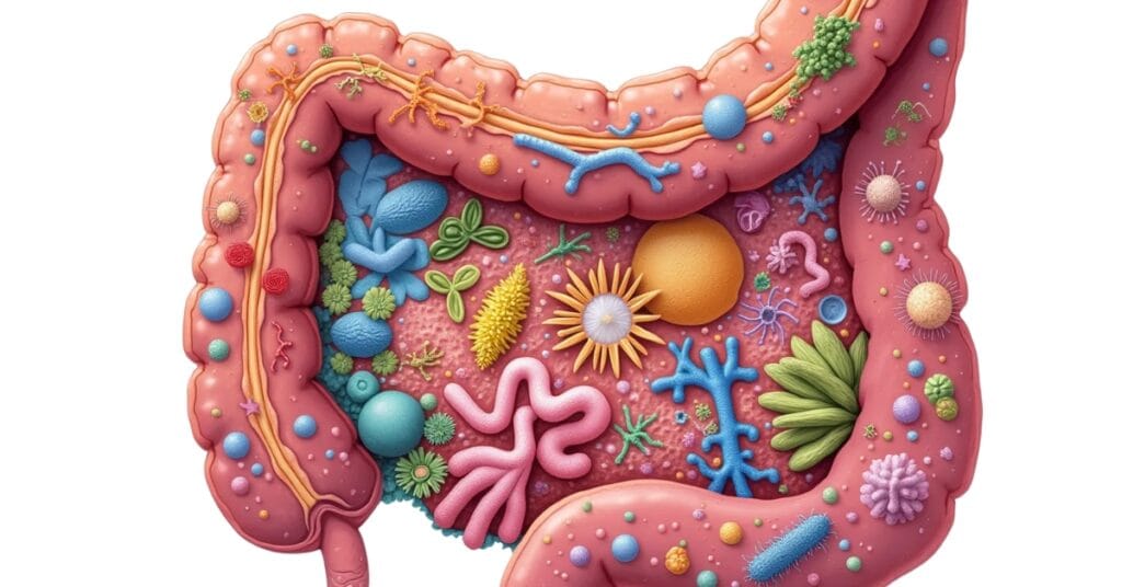 Schematic representation of the gut microbiome