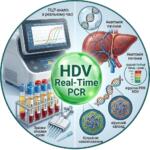 Medical infographic: Hepatitis D (HDV) Real-time PCR — quantitative determination of hepatitis D virus RNA
