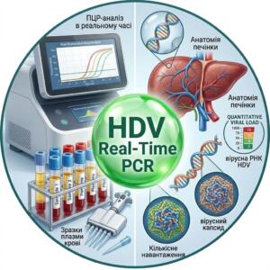 Medical infographic: Hepatitis D (HDV) Real-time PCR — quantitative determination of hepatitis D virus RNA