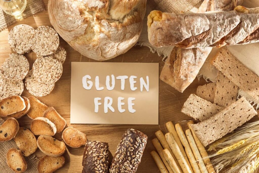 Gluten-free bread and products labeled Gluten Free