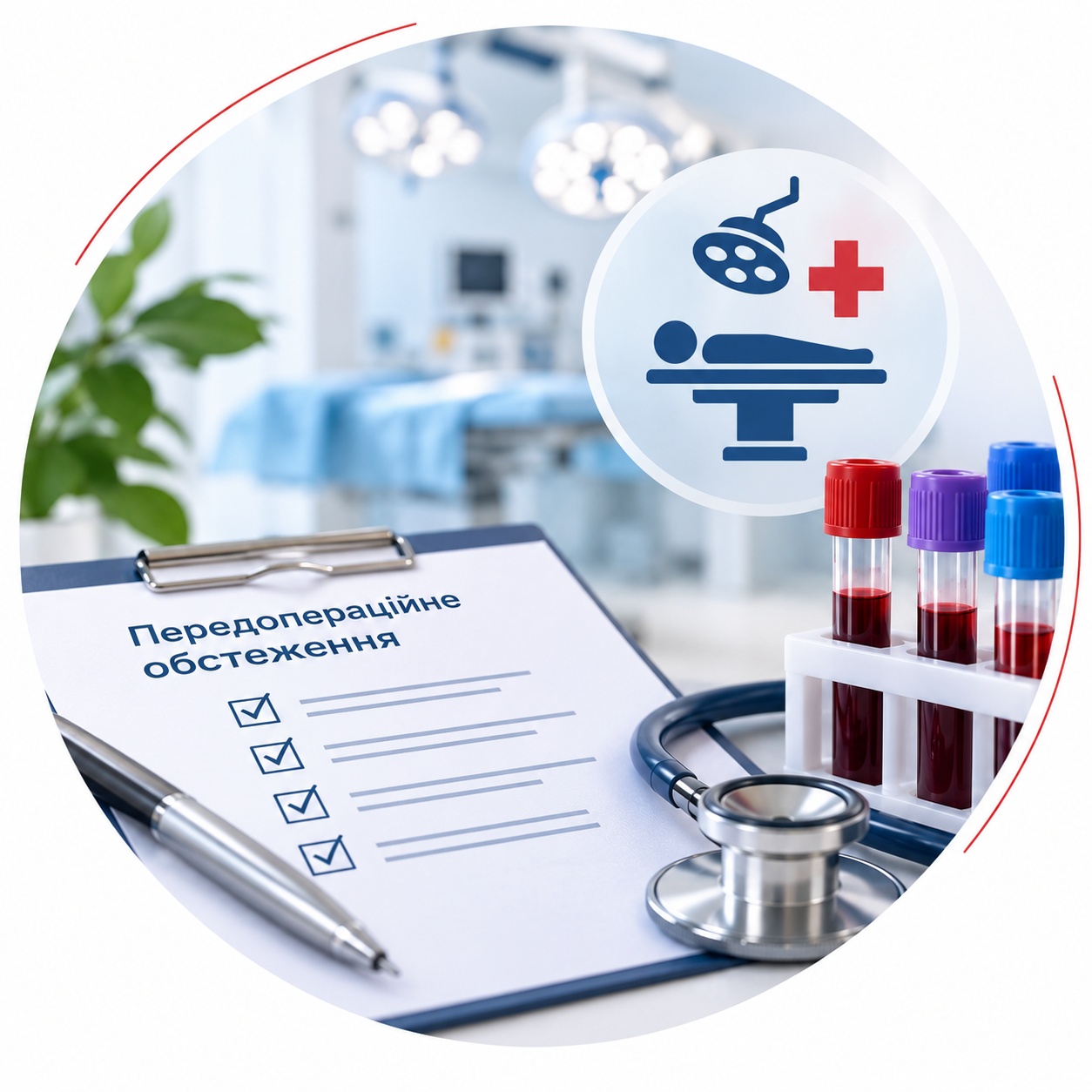 The basic complex "Preoperative I" is the optimal minimum of laboratory tests necessary for safe preparation for planned minimally invasive interventions, outpatient surgeries or primary hospitalization. The main goal of this profile is to detect latent inflammatory processes in advance, assess the state of the hemostasis system (blood clotting), determine the blood group and establish the absence of blood-contact infections. Composition of the complex and the meaning of the indicators Complete blood count (CBC + leukocyte formula + ESR): Allows you to assess the general condition of the body, detect anemia, latent infectious and inflammatory processes and the level of platelets. Blood group and Rhesus factor (ABO, Rh factor): A critically important indicator in case of an emergency need for transfusion (transfusion) of blood or its components during the intervention. Basic coagulogram (hemostasis system): Assesses the ability of blood to form a clot (prothrombin time/INR, fibrinogen), which allows the anesthesiologist and surgeon to calculate the risks of bleeding. Serum glucose: Screening of carbohydrate metabolism to exclude latent diabetes mellitus, which affects the rate of tissue healing and postoperative recovery. Infection panel (HBsAg, Anti-HCV, Syphilis, HIV 1/2): Mandatory screening for hepatitis B and C, syphilis and HIV infection in accordance with sanitary and epidemiological requirements. General urinalysis (GUA): Assessment of renal excretory function and exclusion of latent inflammation of the urinary system. Indications for appointment Preparation for outpatient and minimally invasive surgical interventions (in dentistry, ophthalmology, dermatosurgery, ENT practice, outpatient gynecology/urology). Basic laboratory examination before planned hospitalization. Preparation of medical documentation and admission to invasive diagnostic procedures. Preparation for the study Blood donation: It is carried out strictly on an empty stomach in the morning (after 8–12 hours of overnight fasting). Fatty food, alcohol and significant physical exertion should be excluded during the day. It is allowed to drink clean, non-carbonated water. Urine collection: The day before, collect the first morning portion of urine in a special sterile container after a thorough hygienic toilet of the genitals. Frequently asked questions (FAQ) 1. What is the difference between the «Preoperative I» complex and the «Preoperative II» complex? The «Preoperative I» complex is basic and additionally includes determination of blood group and Rh factor. The «Preoperative II» complex is expanded with a biochemical profile (kidney and liver tests: ALT, AST, bilirubin, creatinine, urea), which is necessary for major abdominal surgeries under general anesthesia. 2. How long is the result of this complex valid? The results of the basic preoperative complex are usually valid for 10–14 days before the date of the manipulation. Recommendations after receiving the results With the test results ready, you should contact your attending physician, surgeon or anesthesiologist for a conclusion and permission to perform the procedure. Analysis Complex "Preoperative I" — Medi Lab Plus