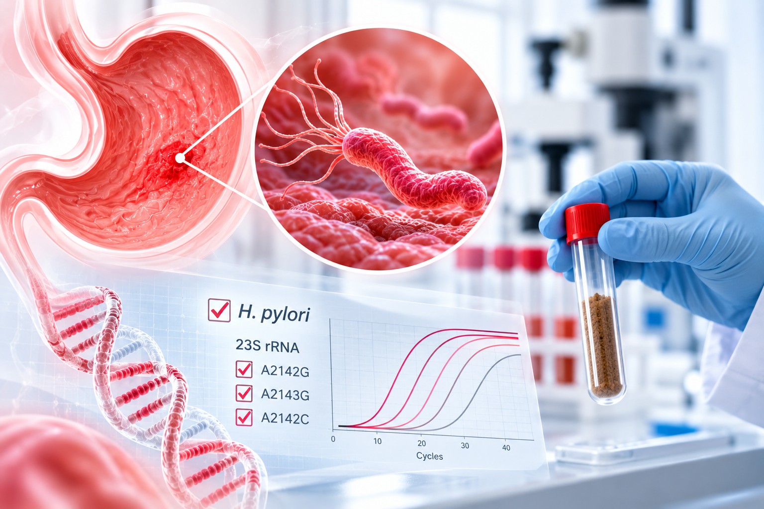 Молекулярно-генетична діагностика Helicobacter pylori методом ПЛР із визначенням мутацій резистентності до кларитроміцину.