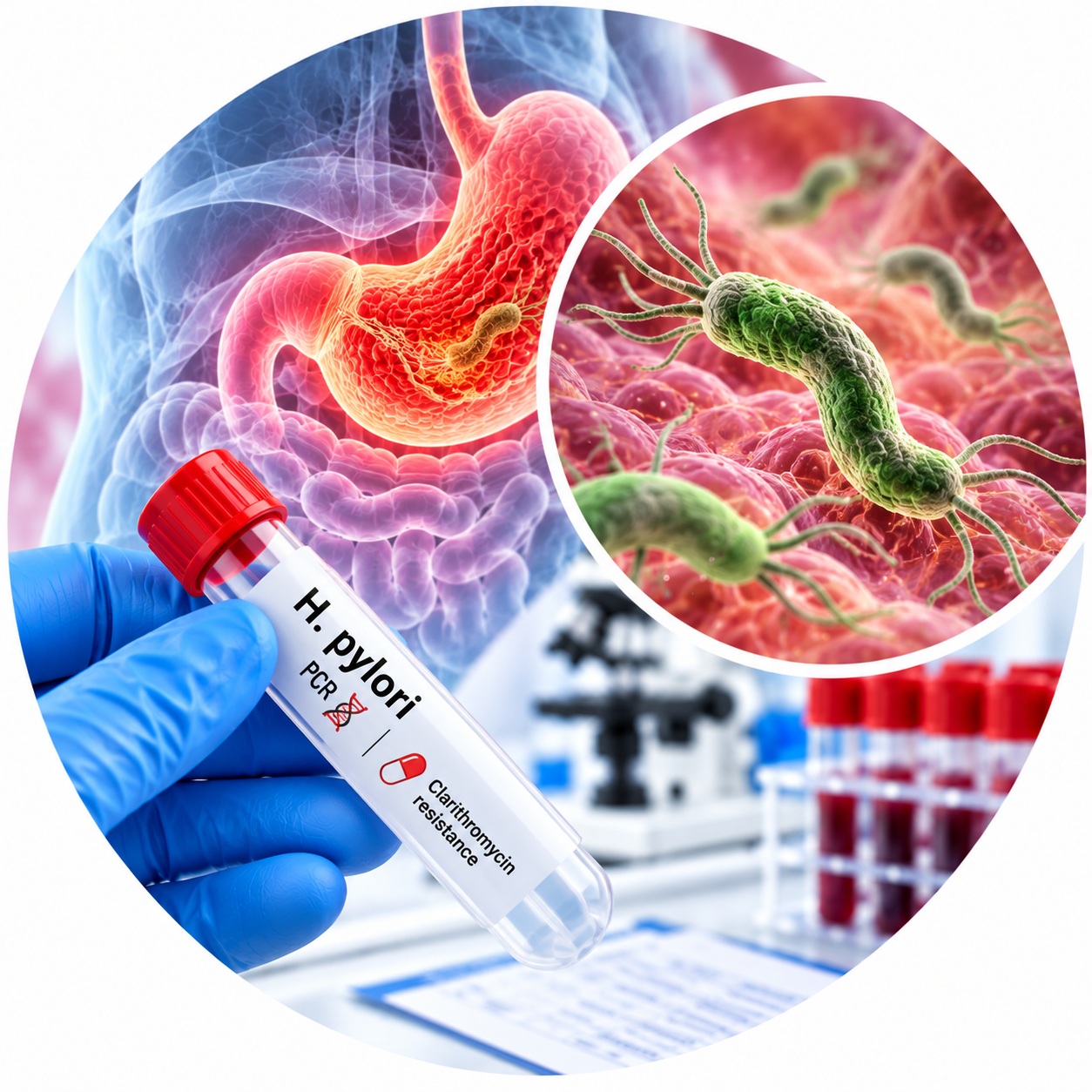 ПЛР. ДНК Хелікобактер Пілорі (Helicobacter pylori) з визначенням резистентності до Кларитроміцину – якісне визначення